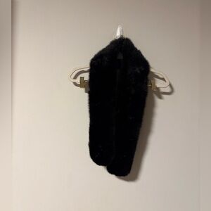 Vintage Fur Scarf Shawl Wrap Black